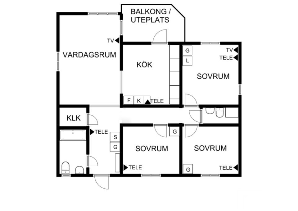 4 rum och kök - 91m²