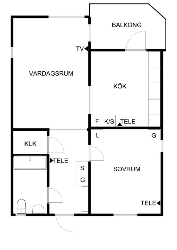 2 rum och kök - 63m²